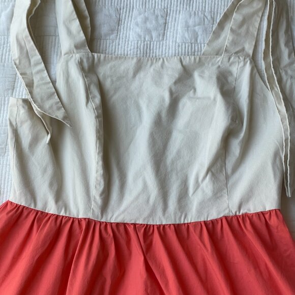 MARC NEW YORK  Colorblock Tiered Smocked Bows Midi Dress SZ LARGE - Picture 4 of 9